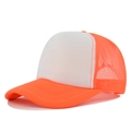 Cappellino trucker regolabile arancione e bianco con rete traspirante e visiera curva - Regolabile / Bianco-Rosso Arancio