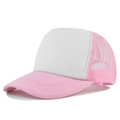 Cappellino trucker bicolore rosa e bianco con pannello in rete e snapback - Regolabile / Bianco-Rosa