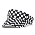 Visiera parasole unisex a scacchi bianchi e neri per sport all'aria aperta e tempo libero - M (56-58cm) / Nero