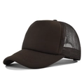 Cappellino trucker classico in schiuma marrone scuro con retro in rete e visiera curva - Regolabile / caffè