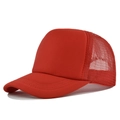 Cappellino trucker rosso con fronte in schiuma e rete traspirante con visiera curva - Regolabile / Rosso