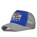 Casquette trucker bleu et gris avec imprimé artistique et maille respirante - Réglable / Gris Clair/Bleu