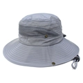 Close-up of breathable mesh band and durable metal snaps on a dark grey sun hat - M (56-58cm) / Gray
