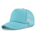 Cappellino trucker celeste con rete traspirante e visiera curva per sport all'aperto - Regolabile / Blu Lago