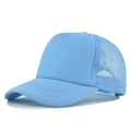 Cappellino trucker celeste con rete regolabile e visiera rinforzata per la protezione solare - Regolabile / Celeste