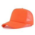 Cappellino trucker arancione brillante con retro in rete e chiusura regolabile sul retro - Regolabile / Rosso Arancio