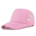 Cappellino trucker rosa chiaro in schiuma con rete traspirante e visiera curva di profilo - Regolabile / Rosa
