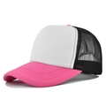 Cappellino trucker in rete rosa e bianca con pannello in schiuma e rete nera - Regolabile / Rosa Nero e Bianco