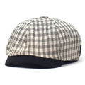 Vintage zwart-wit geruite baret voor dames, stijlvolle achthoekige pet met klep en patroon - Beige