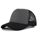 Cappellino trucker grigio e nero con rete e spugna frontale per protezione solare - Regolabile / Nero e Grigio