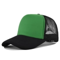 Cappellino trucker classico verde e nero in schiuma con rete e cinturino regolabile - Regolabile / Nero e Verde