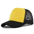 Cappellino trucker classico giallo con rete nera e visiera curva per uomo e donna - Regolabile / Nero Giallo
