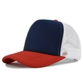 Cappellino trucker classico rosso, blu e bianco con retro in rete traspirante e visiera - Regolabile / Rosso Bianco e Navy
