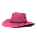 Magenta Retro Western Cowboyhut mit Kordel und Metallösen für Outdoor Sonnenschutz - Verstellbar / Fuchsia