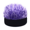 Berretto unisex con parrucca di capelli finti viola per un look streetwear creativo - Base Nera + Capelli Viola