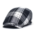 Berretto classico a quadri bianchi e neri con visiera curva per uomo e donna casual - M (56-58cm) / Nero