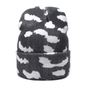 Dettaglio della trama in maglia mimetica bianca e nera e del design del polsino a coste - M (56-58cm) / Nero