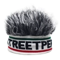 Berretto divertente con parrucca e scritte Streetpe per travestimenti e feste creative - Taglia unica / Fascia Righe Capelli Grigi