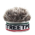 Divertente berretto parrucca stile street con scritte STREETPE e capelli sintetici - Taglia unica / Fascia Righe Capelli Caffè