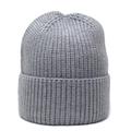 Classic dark grey knit beanie hat for winter outdoor sports and warmth for men and women - M(56-58cm) / Light Gray