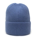 Classic blue knitted beanie with ribbed cuff for winter warmth and outdoor sports - M(56-58cm) / Light Blue