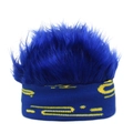 Bonnet perruque bleue avec bandeau tricoté pour le hip-hop et les fêtes d'hiver - Bleu + Fausse Fourrure Bleue
