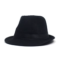 Classic black breathable linen fedora hat with satin ribbon for men and women - Adjustable / Black