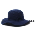 Navy blue wide brim outdoor sun hat for men with breathable vents and windproof strap - Adjustable / Navy Blue