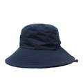 Men's navy blue wide brim sun hat with breathable vents and adjustable windproof cord - Adjustable / Navy Blue