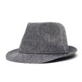 Sombrero Fedora clásico de lino gris para hombre, elegante sombrero de jazz texturizado - Gris