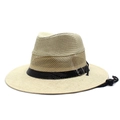 Sombrero de paja transpirable para hombre con correa ajustable para pesca al aire libre - Caqui claro