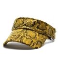 Cappello a visiera parasole in pelle PU con stampa serpente gialla per l'estate - Giallo