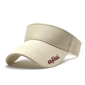 Unisex Sport Sonnenblende Hut mit beiger Stickerei für Outdoor Sonnenschutz - Beige
