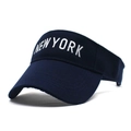 Dark blue New York embroidered visor cap for outdoor summer sports and sun protection - One Size / Navy Blue