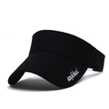 Schwarzer Sonnenvisier mit silberner Stickerei für Tennis und Outdoor-Sportarten - Schwarz