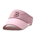 Roze zonneklep met geborduurde letter B voor buitensporten en zomerse bescherming - Roze