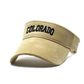 Khaki katoenen zonneklep met Colorado borduursel getoond op een witte achtergrond - Eén maat / Beige