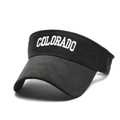 Schwarze Sonnenvisier-Kappe aus Baumwolle mit Colorado-Stickerei für Sport und Freizeit - Einheitsgröße / Grau
