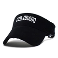 Visière de soleil en coton noir avec broderie Colorado blanche sous un angle de 45° - Taille unique / Noir