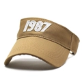 Visiera parasole in cotone kaki con ricamo 1987 cappello sportivo regolabile unisex - Cachi