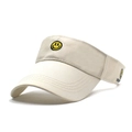 Beige zonneklep met geborduurd smileygezicht voor sport en buitenbescherming tegen zon - Beige
