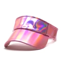 Visiera parasole olografica rosa con finitura lucida laser per protezione solare estiva donna - Taglia unica / Rosa