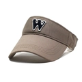 Khaki Sonnenvisier aus Baumwolle mit W-Stickerei für Outdoor-Sport und Golfen - Einheitsgröße / Khaki
