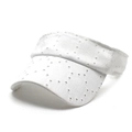 Visiera parasole bianca da donna con ricamo floreale e design a sommità aperta - Taglia unica / Bianco