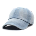 Berretto da baseball classico in denim azzurro lavato con visiera curva unisex - Taglia unica / Azzurro