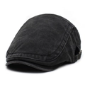 Coppola vintage in cotone nero lavato con fibbia regolabile per uomo stile outdoor - Regolabile / Nero