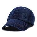 Cappellino da baseball classico in denim blu scuro lavato con struttura a sei pannelli - Taglia unica / Blu scuro