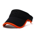 Schwarze Sonnenvisier Kappe mit orangefarbenem Rand und B-Stickerei für den Sommer - Einheitsgröße / Schwarz