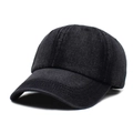 Berretto da baseball in denim lavato nero antracite con visiera curva e corona a sei pannelli - Taglia unica / Nero
