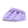 Women's foldable purple sun visor hat with wide brim and decorative metal buckle - Purple